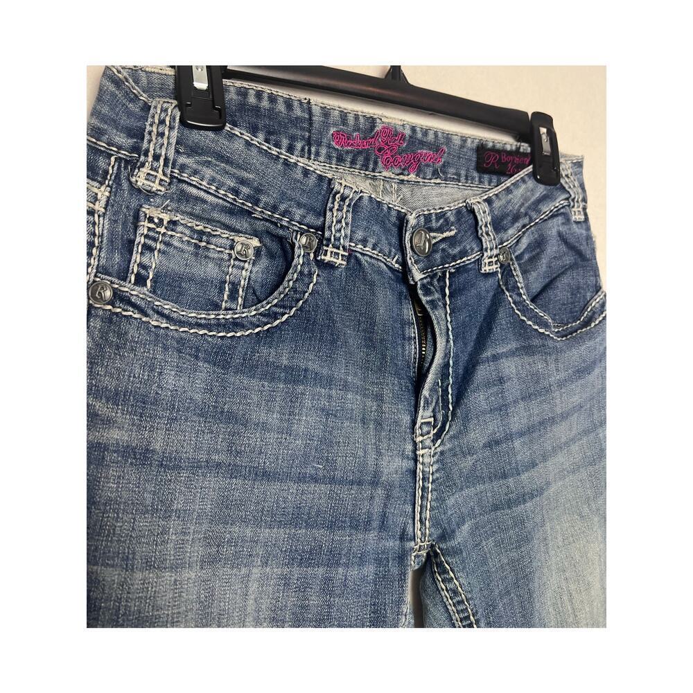 Rock & Roll Cowgirl Jeans Women's Boyfriend Blue Denim Embroidered Size 26x34 - Picture 5 of 9